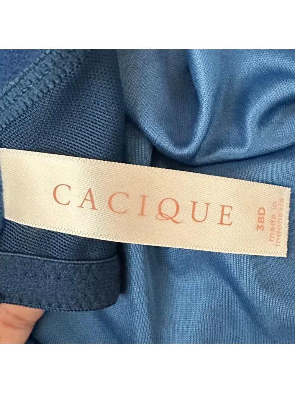 Cacique NWT Blue Modern Lace Underwire Bra 38D - Picture 6 of 9